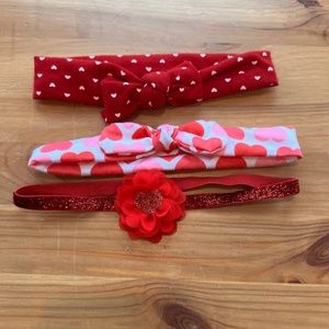 Carter's Baby Headbands bundle, Valentine's, Size 0-9 mo
